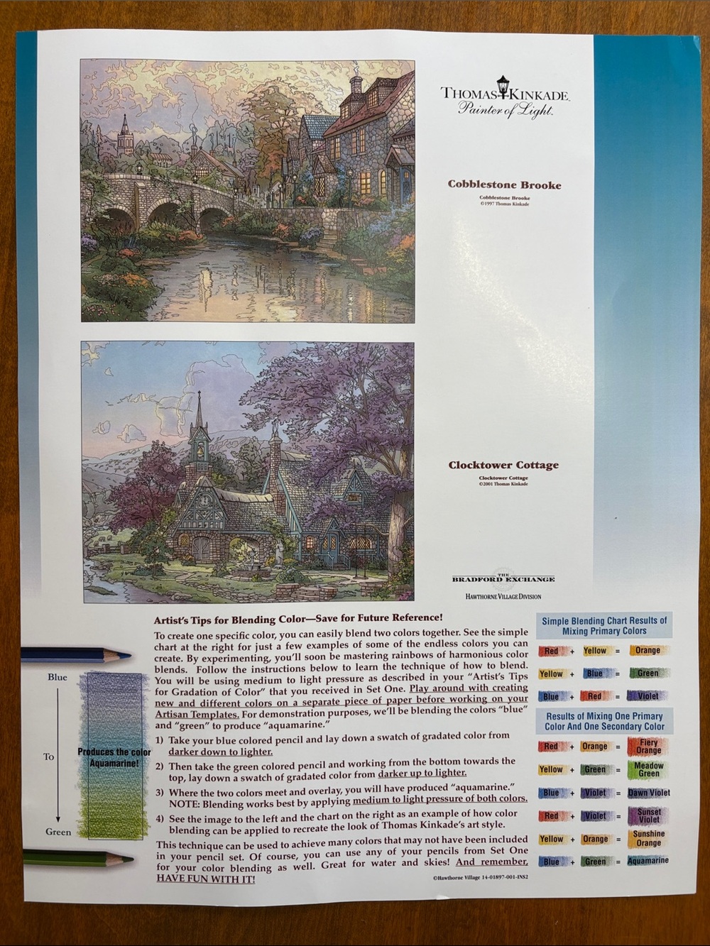 Thomas Kinkade Cottage Scenes Coloring Kit — from the Bradford Exchange - Picture 2 of 7